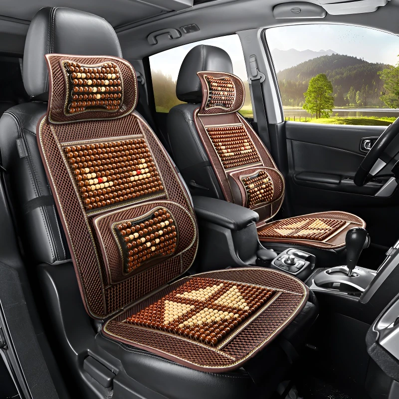 【2025新款】汽车专用冰坐垫夏季透气按摩木珠舒适四季通用久坐不累