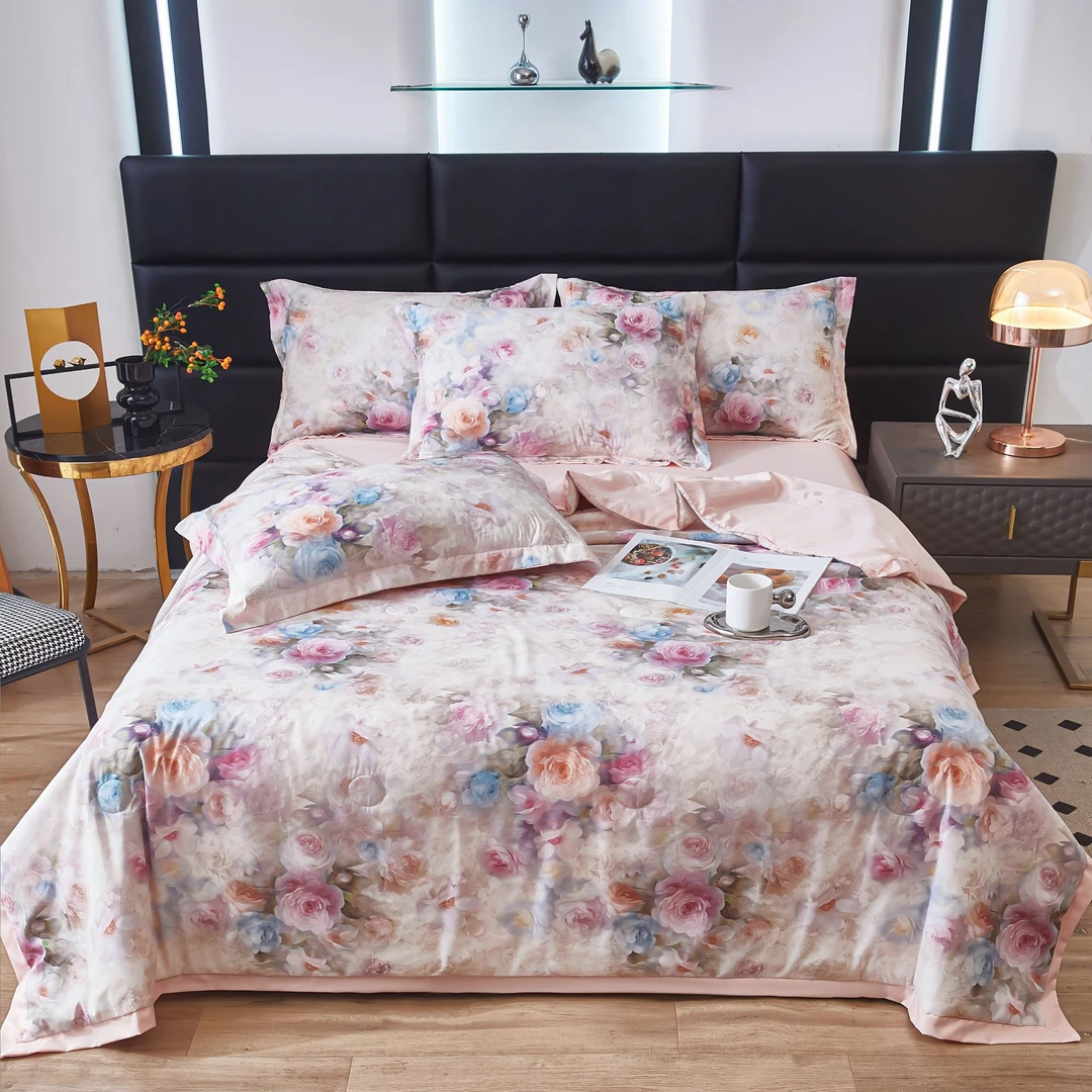 LangSha/浪莎夏凉被四件套活性印花可机洗丝滑薄款凉感空调被轻奢