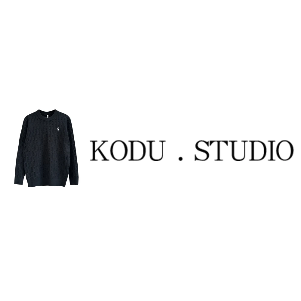 QI【刻度KODU】FD-5787秋季经典情侣款百搭圆领绞花刺绣长袖针织衫