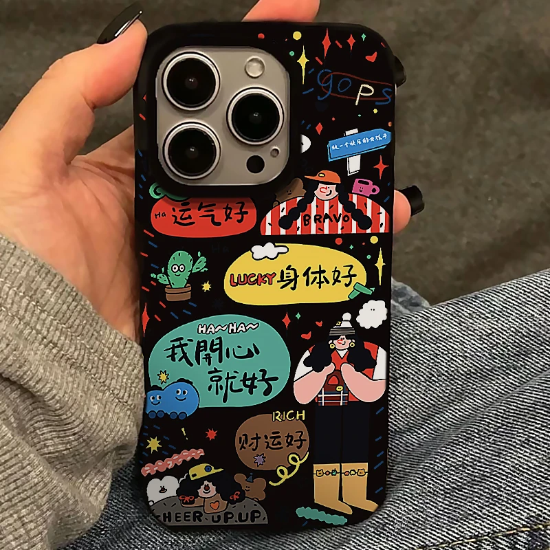 BANCA开心女孩适用iPhone16/15promax手机壳11苹果14果冻壳13软12