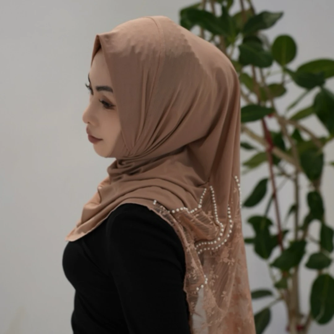 秀英.菲戈加密网大版高定蕾丝拼接网纱爆款【妤珠】时尚套头巾