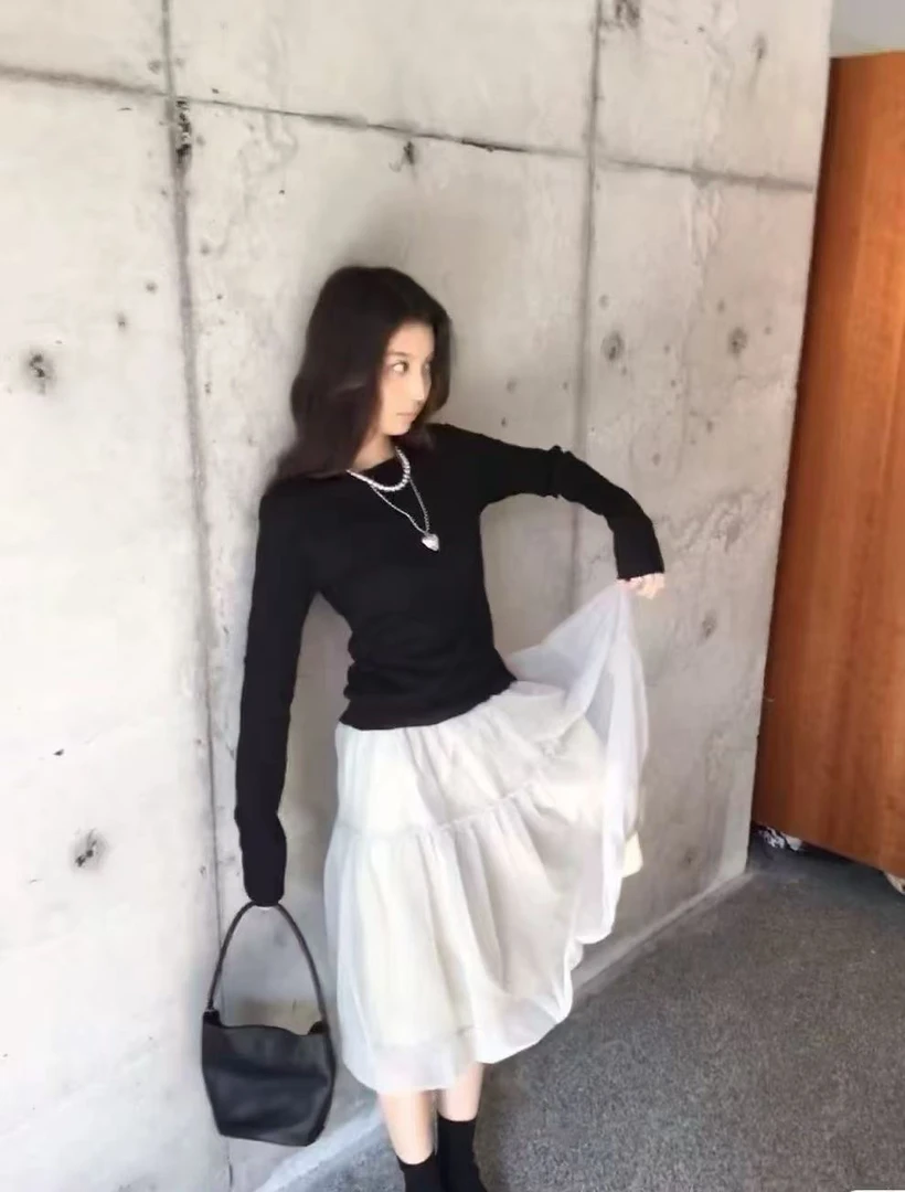 sea and salt海盐正版纱裙清冷松弛感半裙