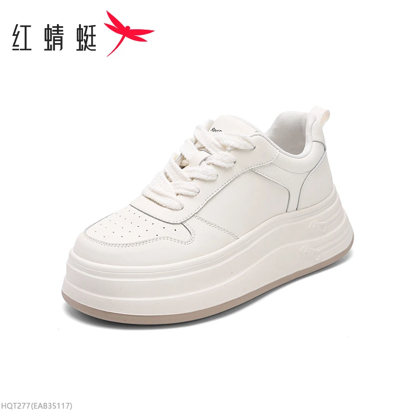 红蜻蜓时尚百搭休闲鞋2025冬季新款运动潮流增高厚底小白鞋女款YX
