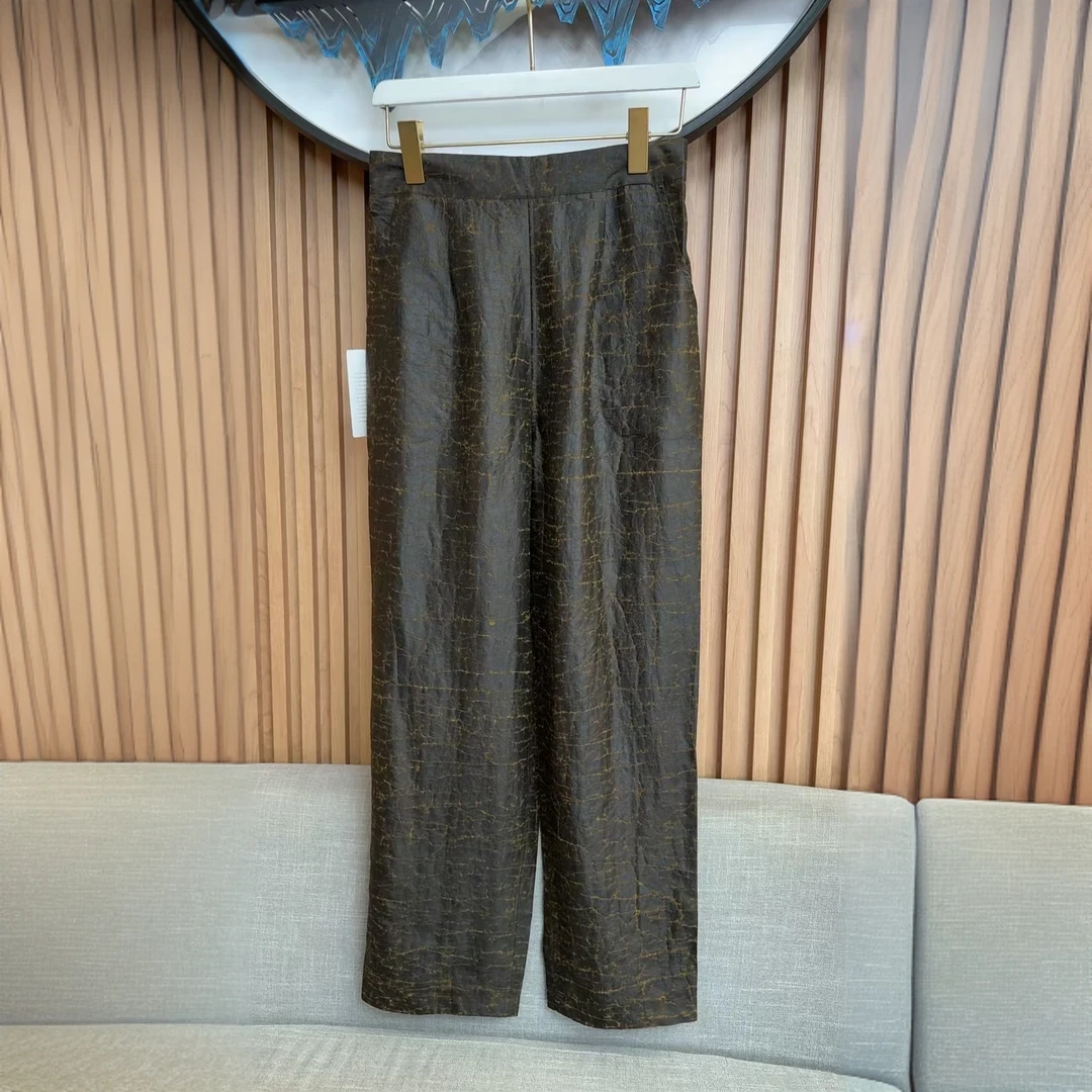 新中式气质显瘦老龟纹双面穿休闲裤1697