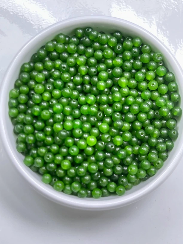 天然和田玉 碧玉Q29 4mm 108颗 （赠弹力绳）