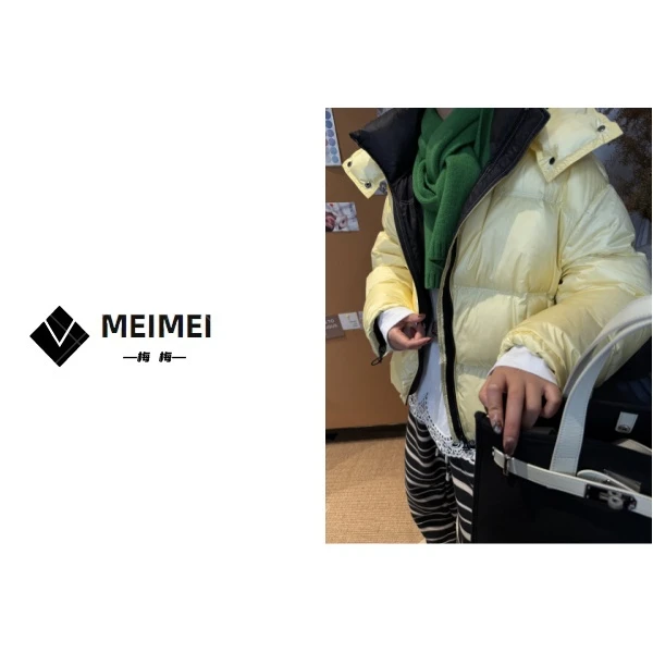 XMM.《95绒贝壳面羽绒服》秋冬新款时尚百搭洋气小众连帽羽绒服9903