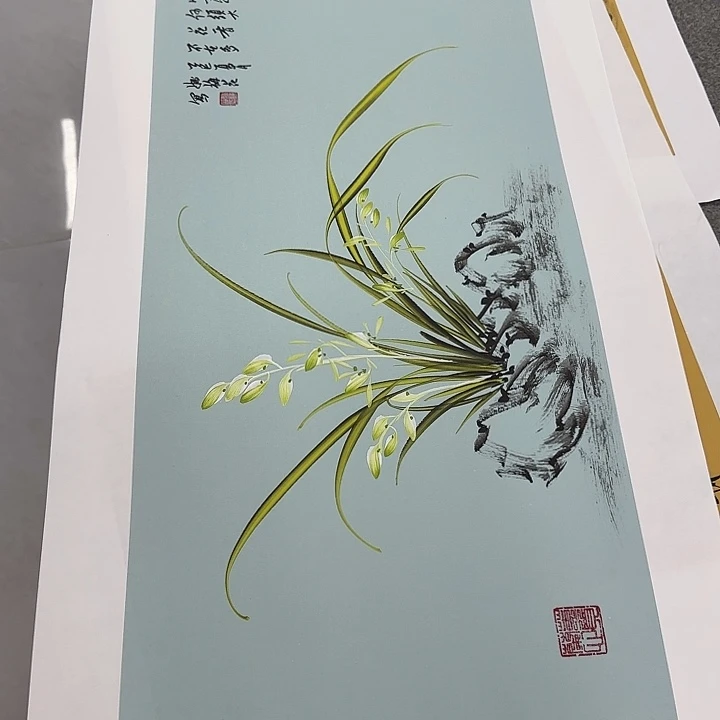 国画国画立体兰花