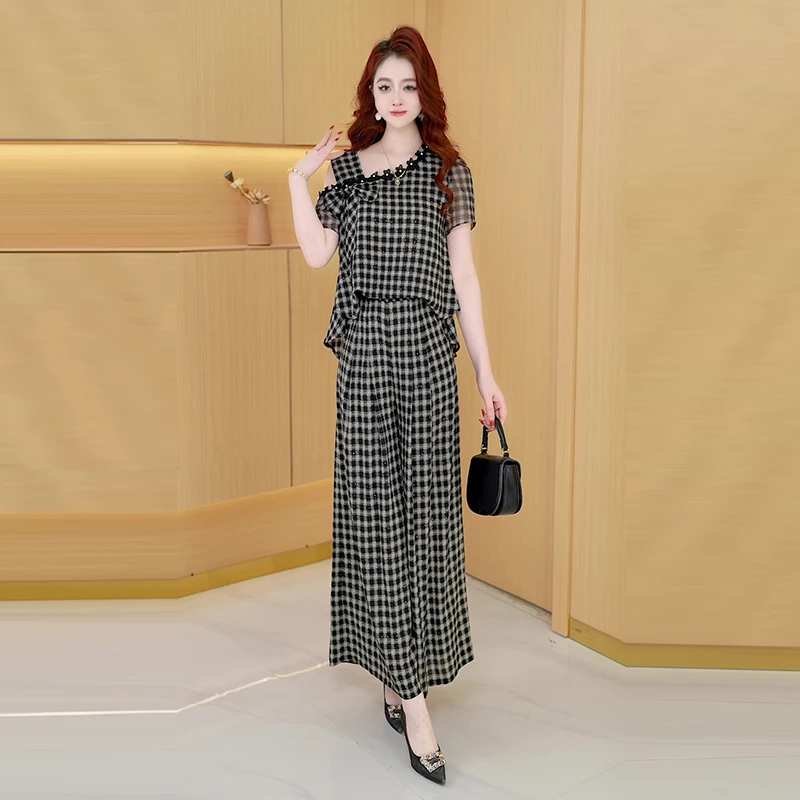 【两件套】夏季时尚女神修身洋气宽松气质休闲百搭显瘦减龄女装套