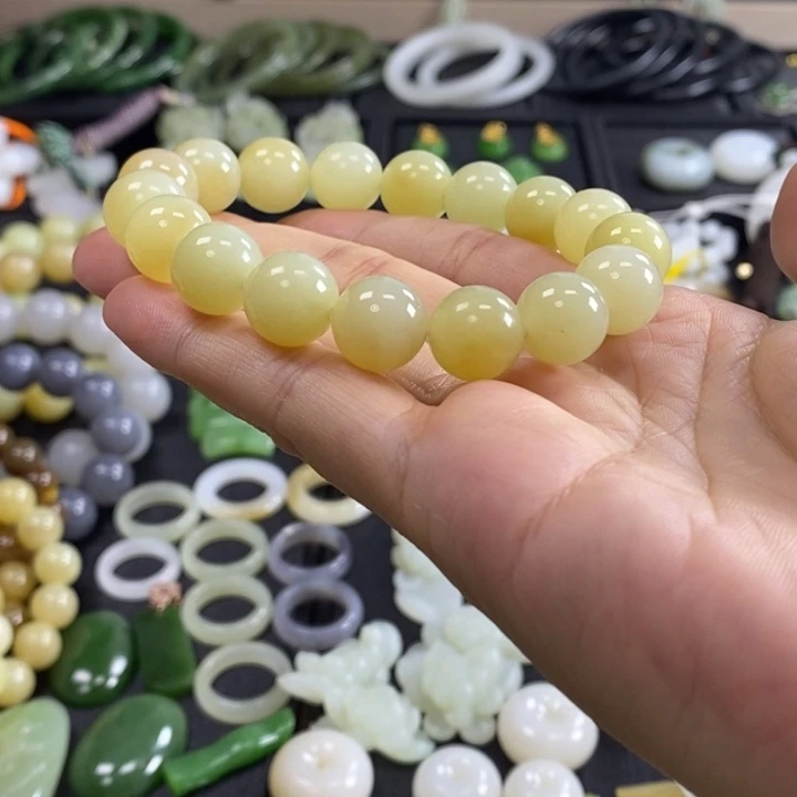 和田玉未镶嵌手串和田玉糖料12mm 手串