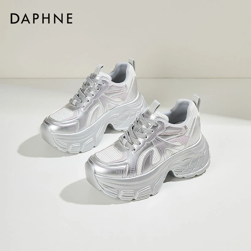 达芙妮老爹鞋女2025春季新款ins时尚增高厚底百搭鞋子透气休闲鞋