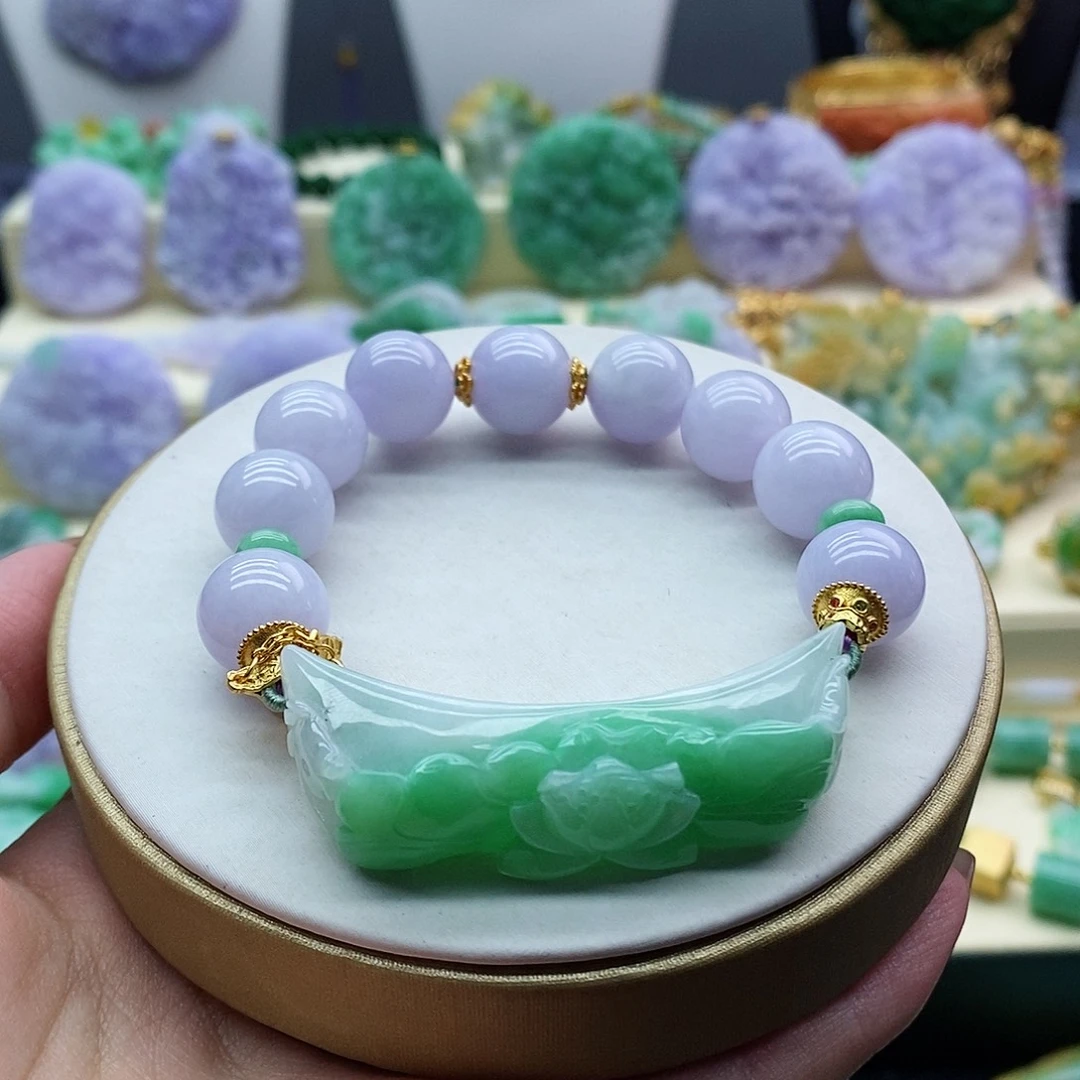 翡翠未镶嵌手串手牌