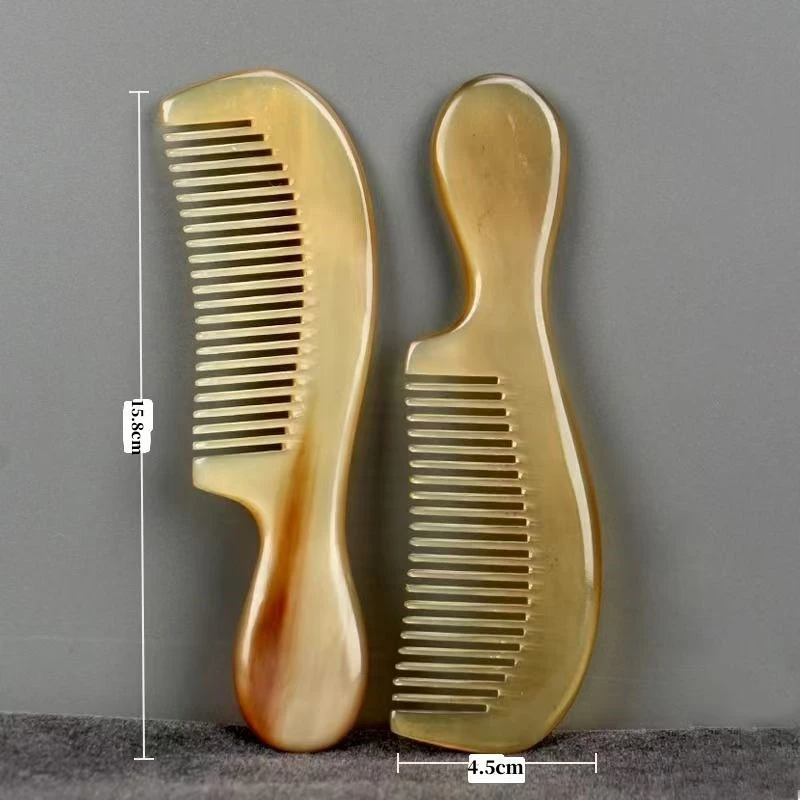 正品天然牛角梳子密齿儿童女士包包便携纯牦牛角不静电手工按摩梳