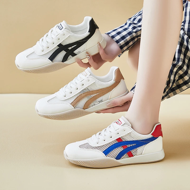 2025夏季新款德训小白鞋女韩版ins学生网面透气休闲百搭跑步板鞋