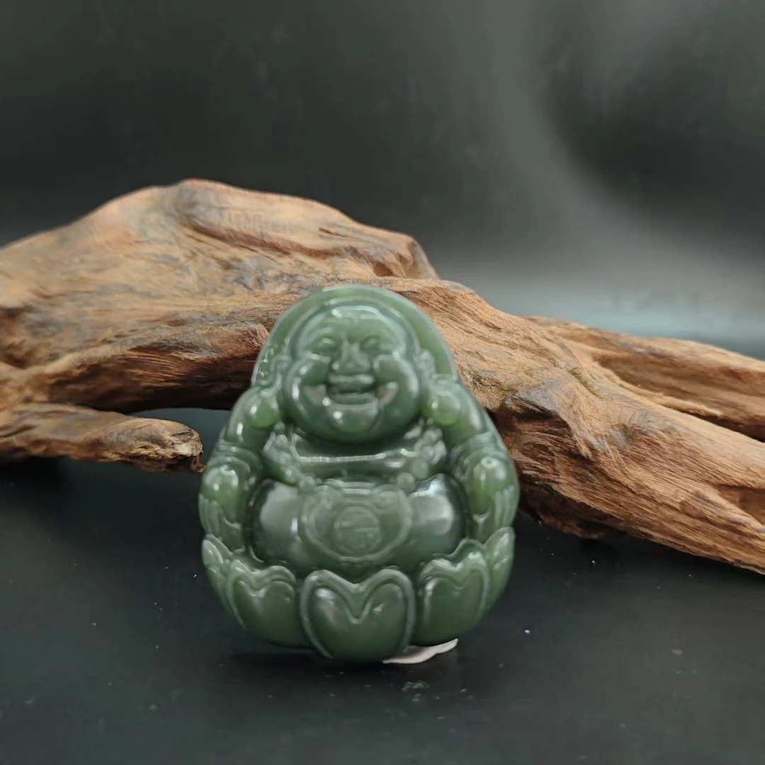 Q和田玉佛公吊坠2468