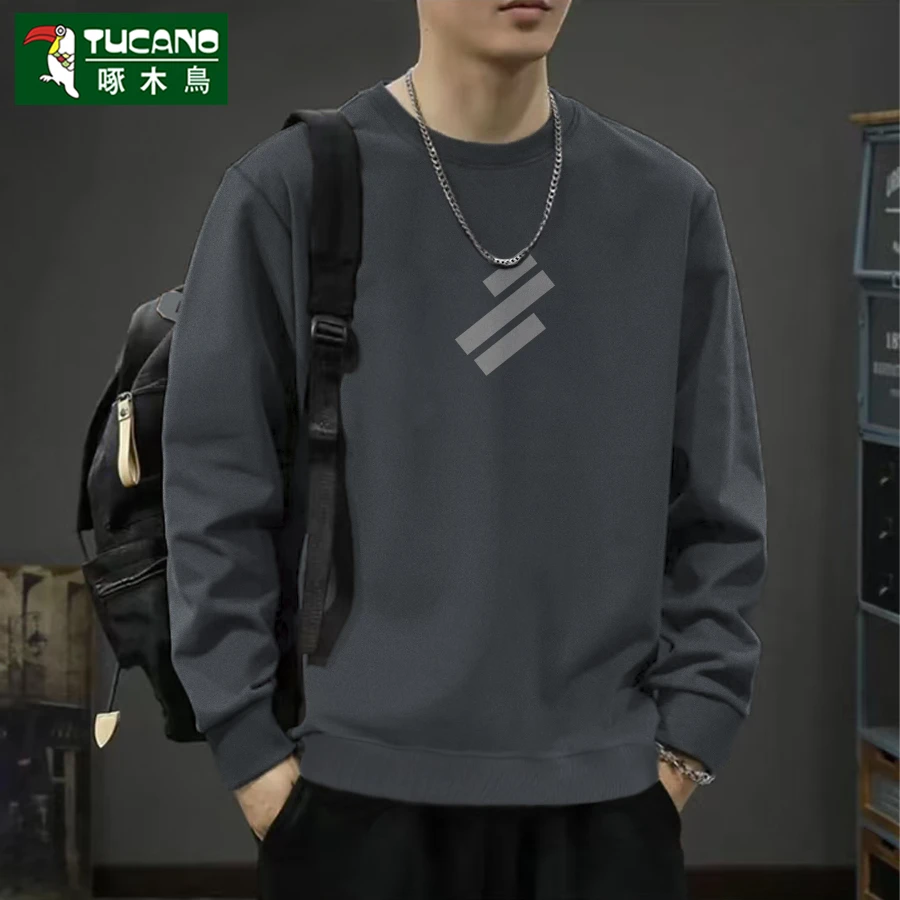 【啄木鸟】圆领印花百搭时尚秋冬休闲高品质长袖潮流宽松卫衣