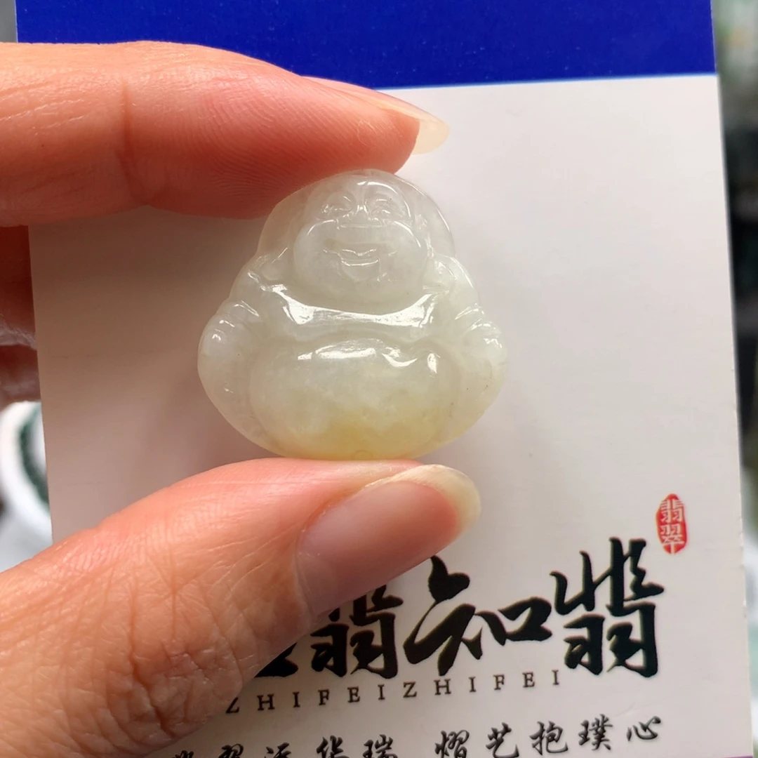 翡翠颈饰未镶嵌肚里藏金佛公