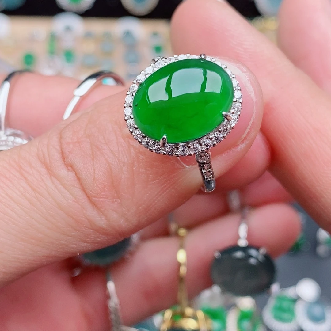 银S925镶嵌戒指翡翠