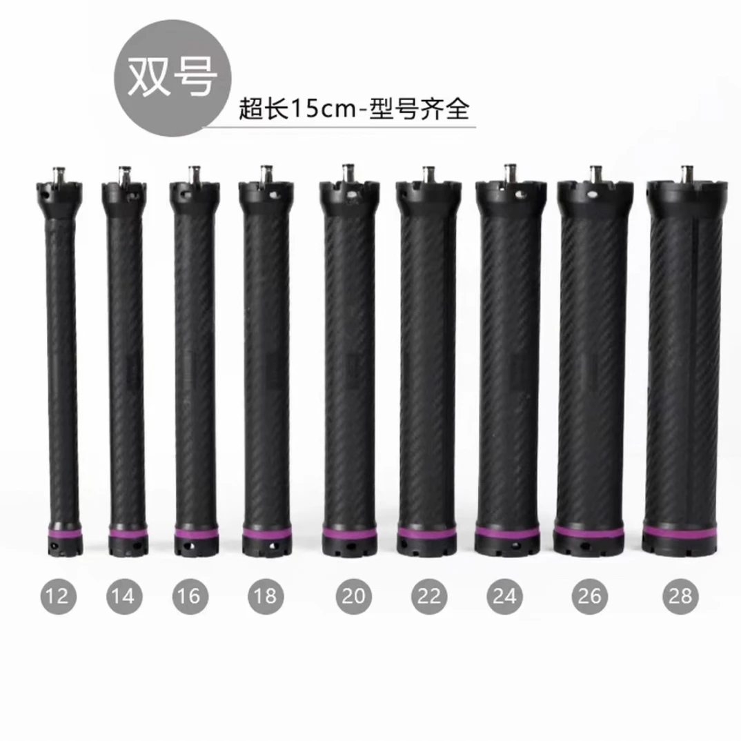 24V15cm超长加热烫发杠碳钎纹数码美发烫卷烫单孔数码热烫杠盘发