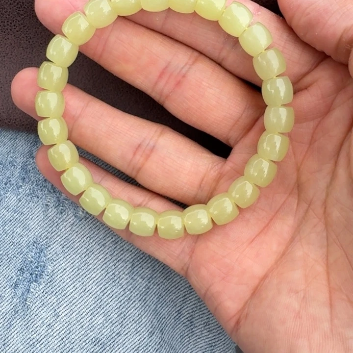 手链未镶嵌和田玉（黄玉）