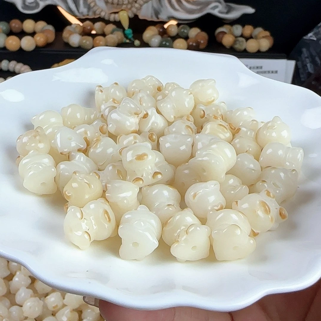 菩提根/象牙果手串瑕疵卡15爱心熊10颗