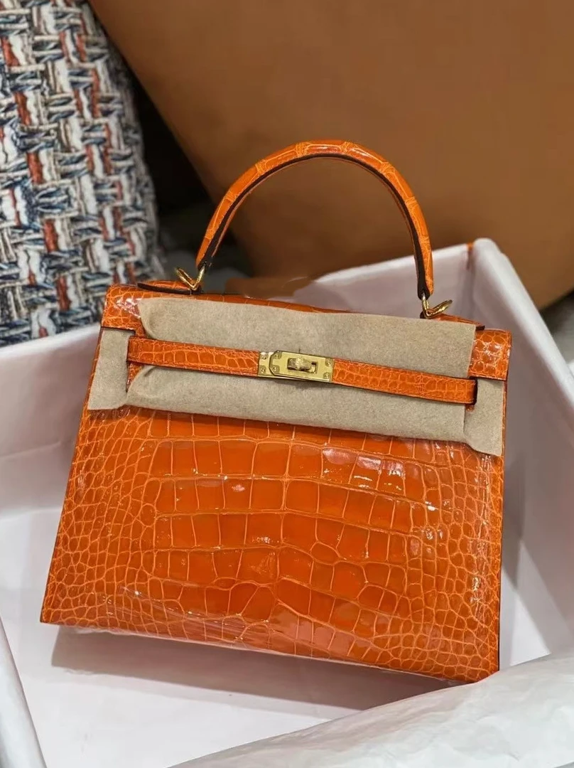 一见倾心～～养马人鳄鱼纹凯莉气质轻奢高级手提斜挎包