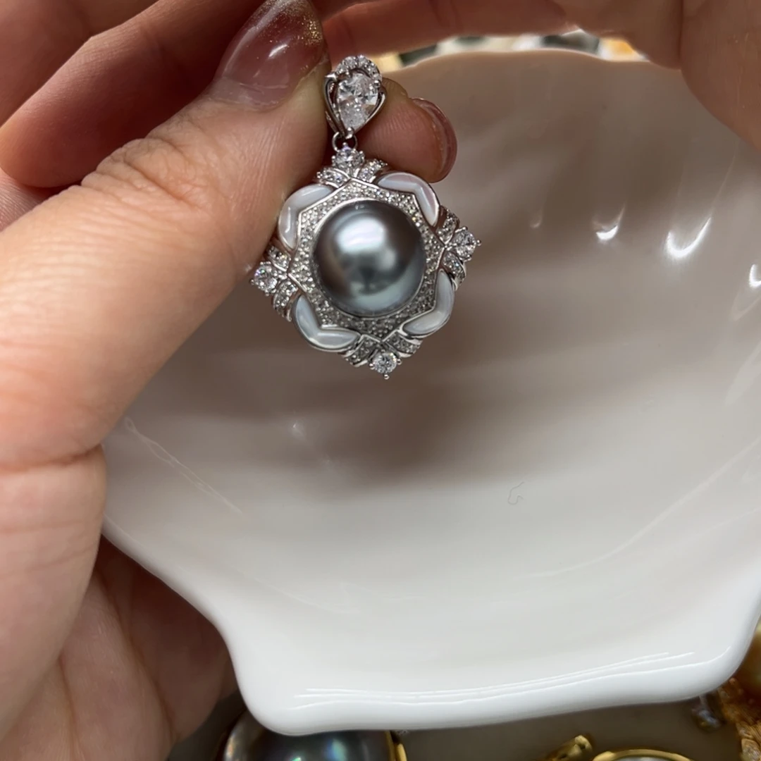 海水珍珠吊坠(不含链)银S925镶嵌