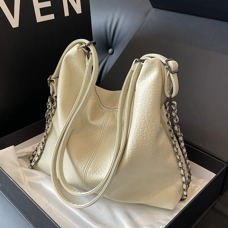 韩系大容量包包女士2025新款高级质感托特包夏季时尚链条双肩背包