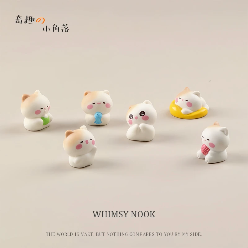 Q萌治愈小猫咪摆件 微景观可爱猫猫车载小摆件卡通文艺桌面装饰品