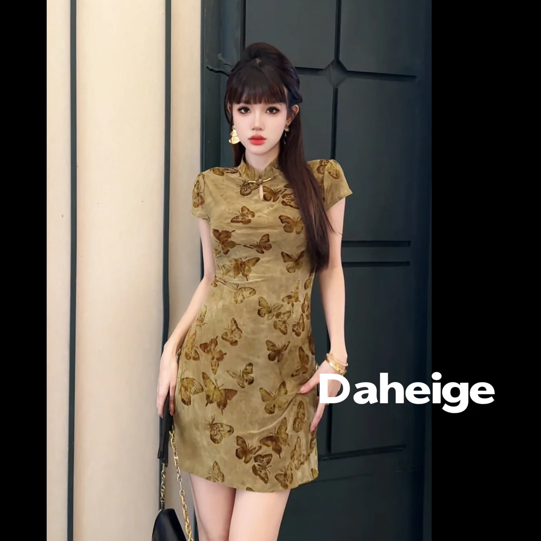 大黑哥1016#新中式国风古韵别致收腰改良旗袍显瘦上衣