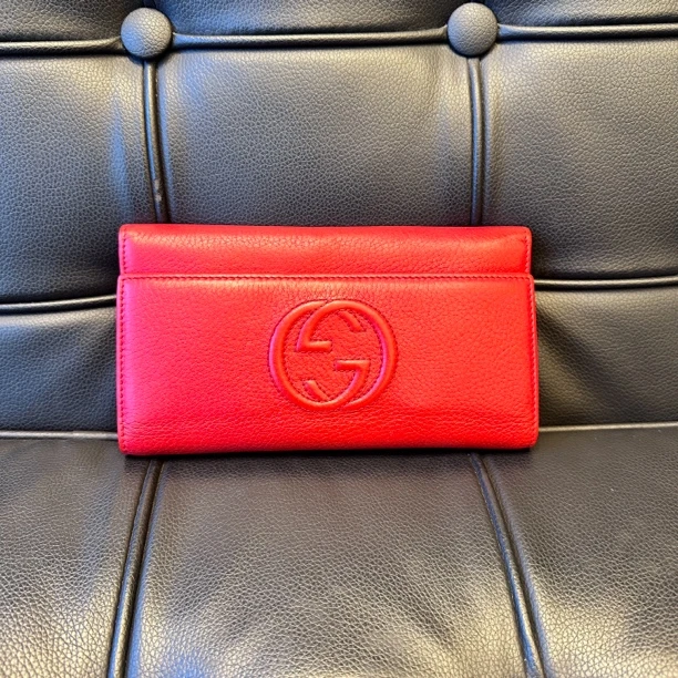 95新 GUCCI/古驰 GUCCI/古驰 古驰红色钱包 07190