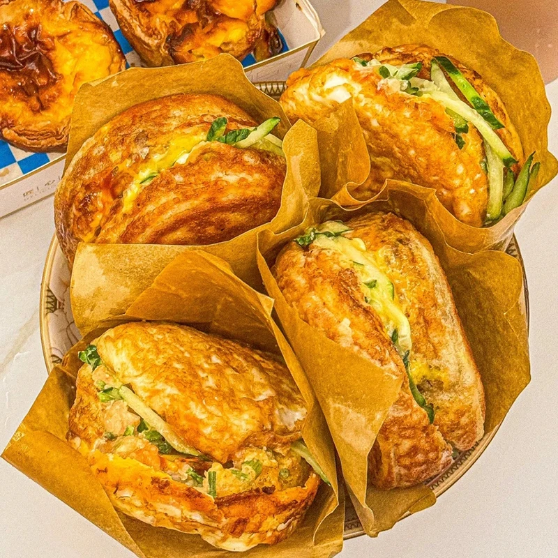 【顺丰极速达】鸡蛋汉堡车轮饼特色小吃烘焙早餐速食加热懒人汉堡包