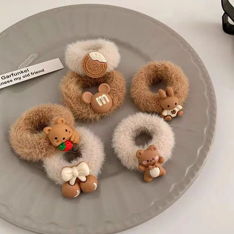 加宽头绳发绳发圈毛毛发圈成人小孩皮筋贴片可爱头绳