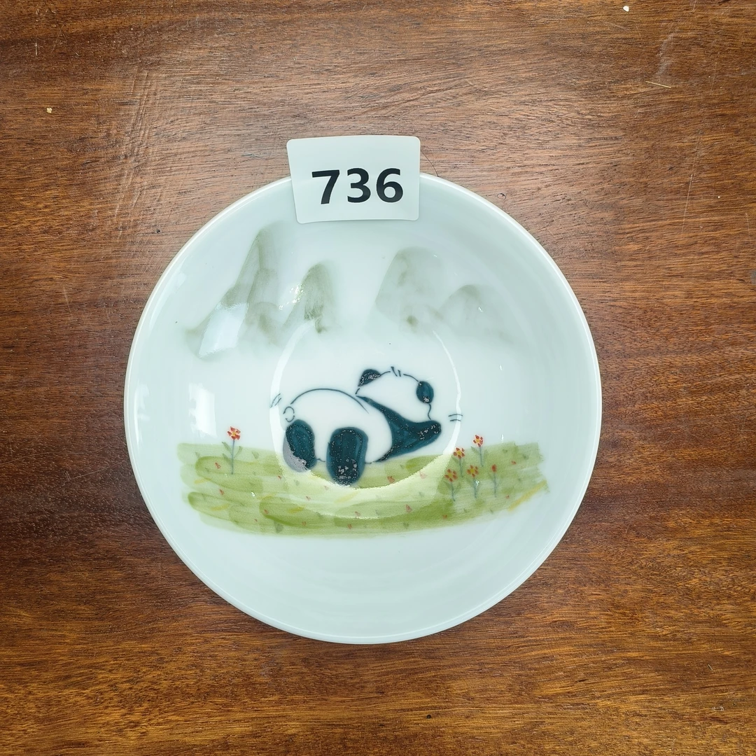 景德镇手绘釉中彩（食品级）孤品小胖碗736