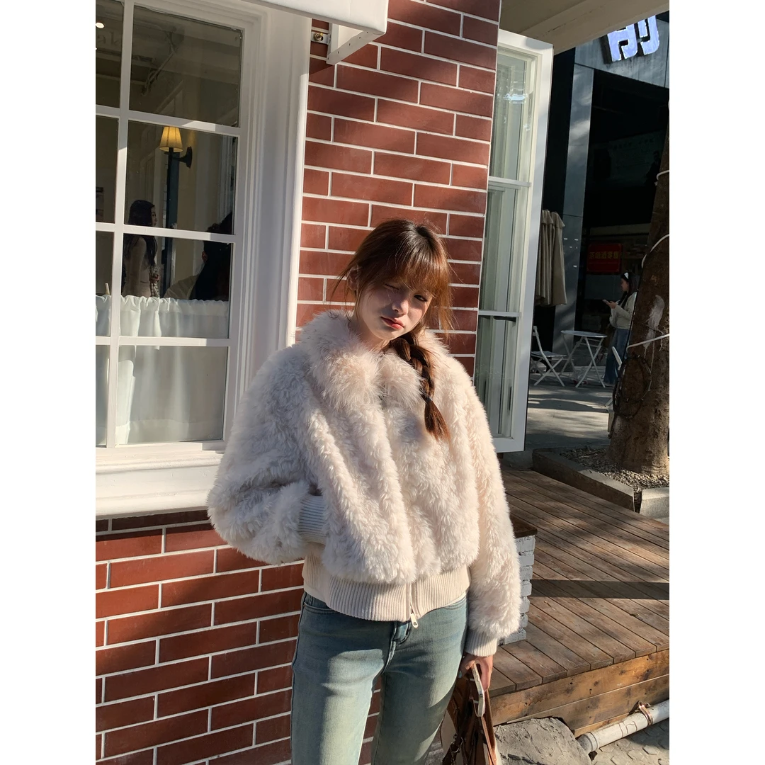 切糕自制【云朵假日】小个子女秋冬设计感加绒时尚外套