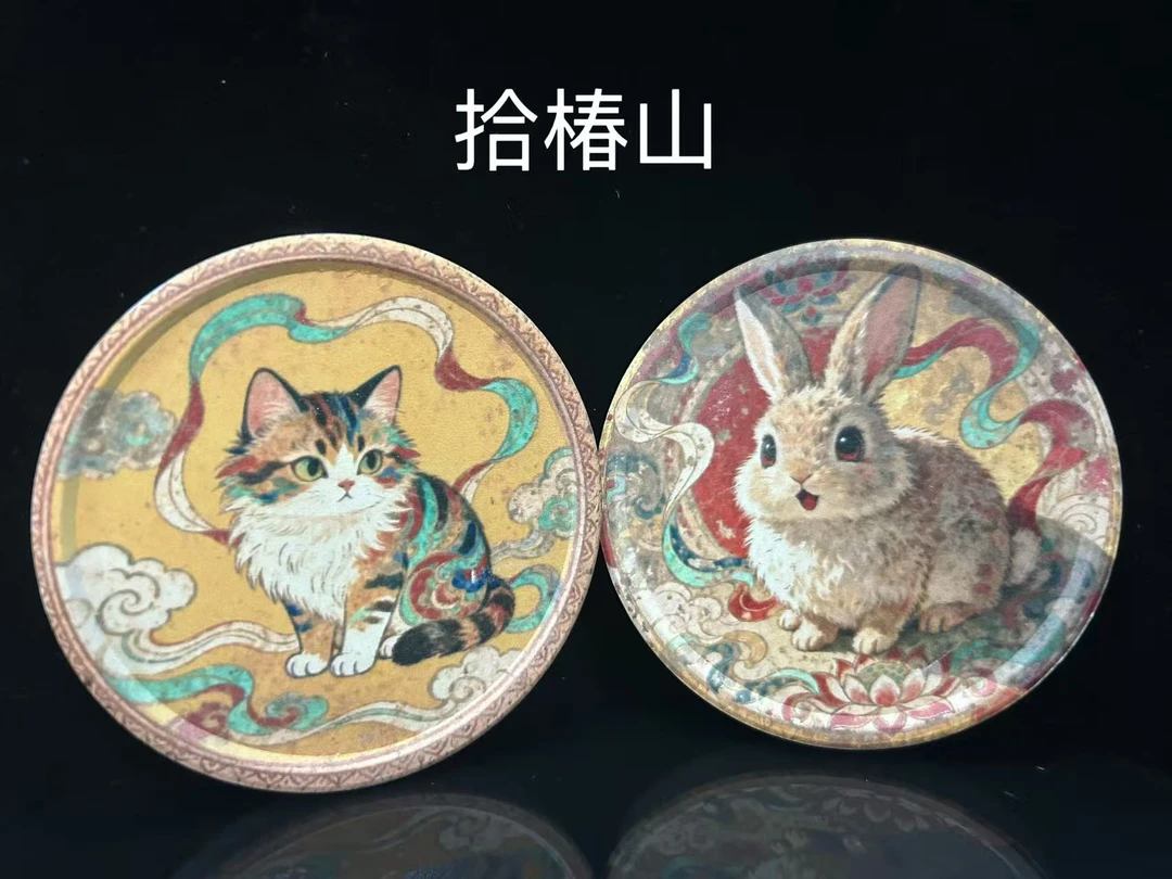 拾椿山 | 敦煌系列猫咪兔子茶杯垫