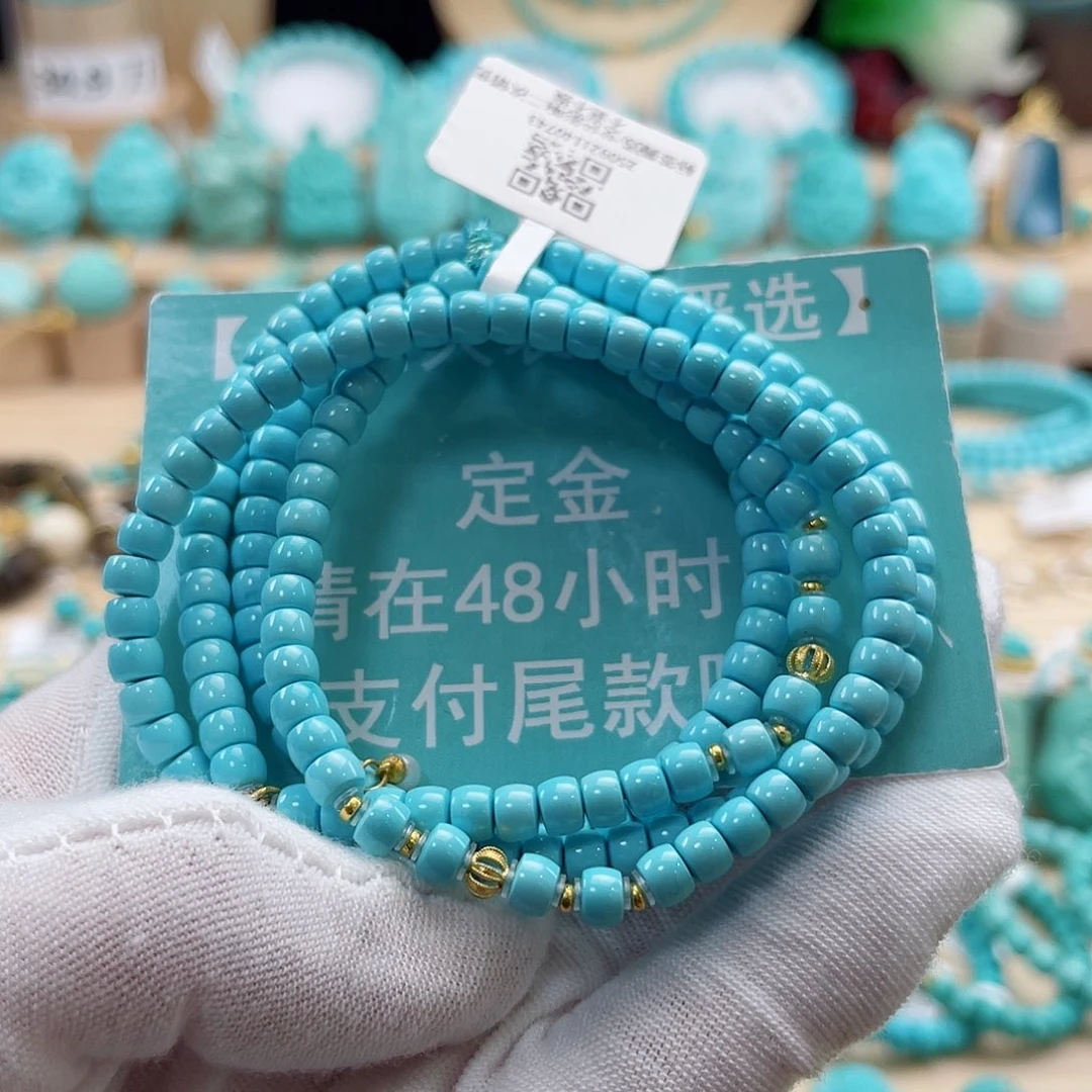 L***a18K金镶嵌绿松石珠宝奇石