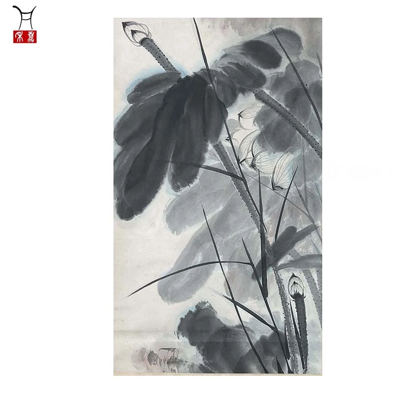 W1011荷花立轴47x88/3.7平尺