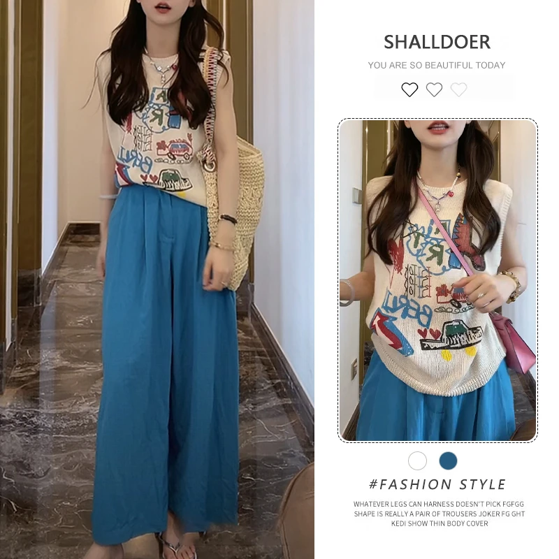 韩版洋气减龄涂鸦印花无袖上衣2025夏季新款时髦洋气减龄坎肩背心