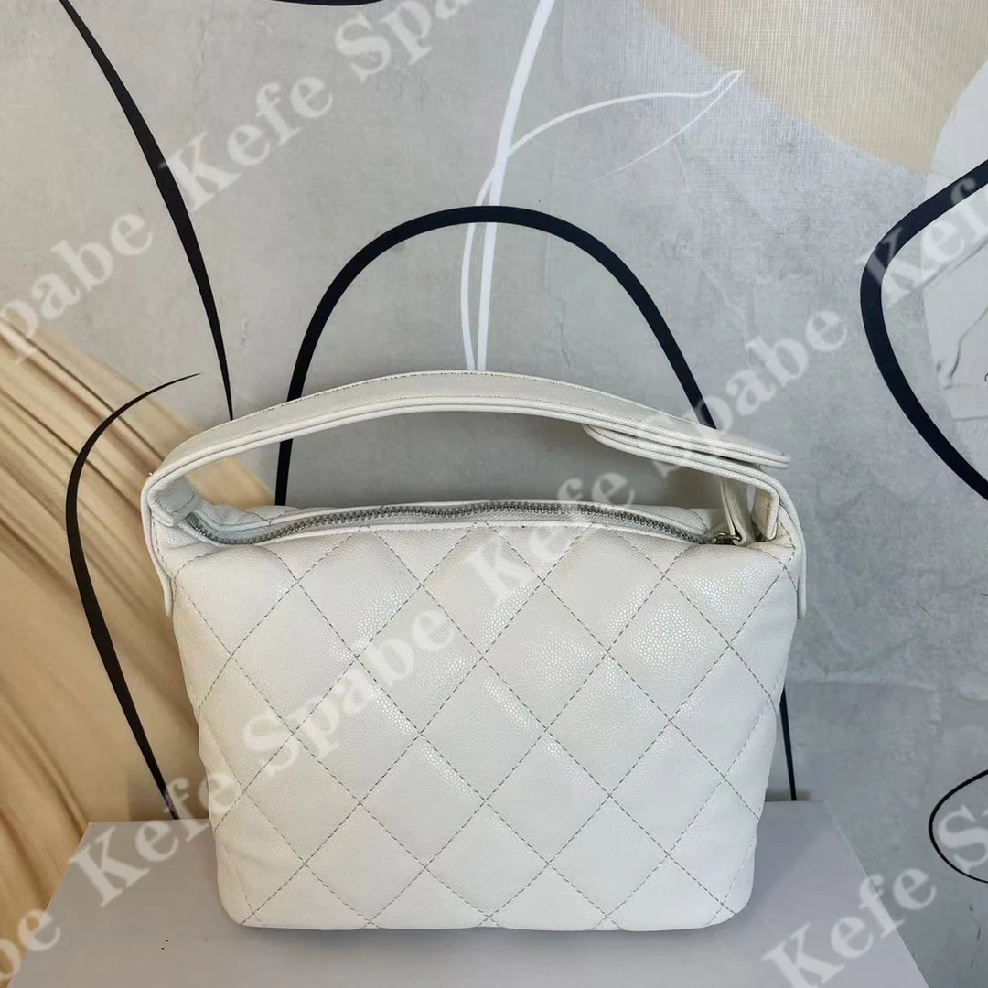 HM272 S25新款白色菱格饭盒包手提斜挎包-1S