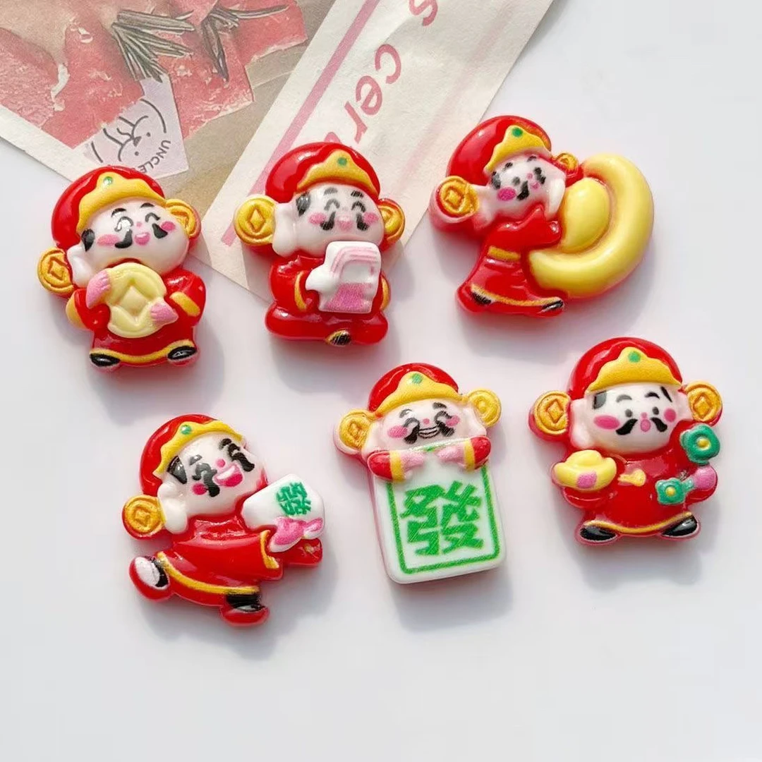 新年财神系列手工diy饰品树脂配件儿童发夹发绳饰品摆件节日活动