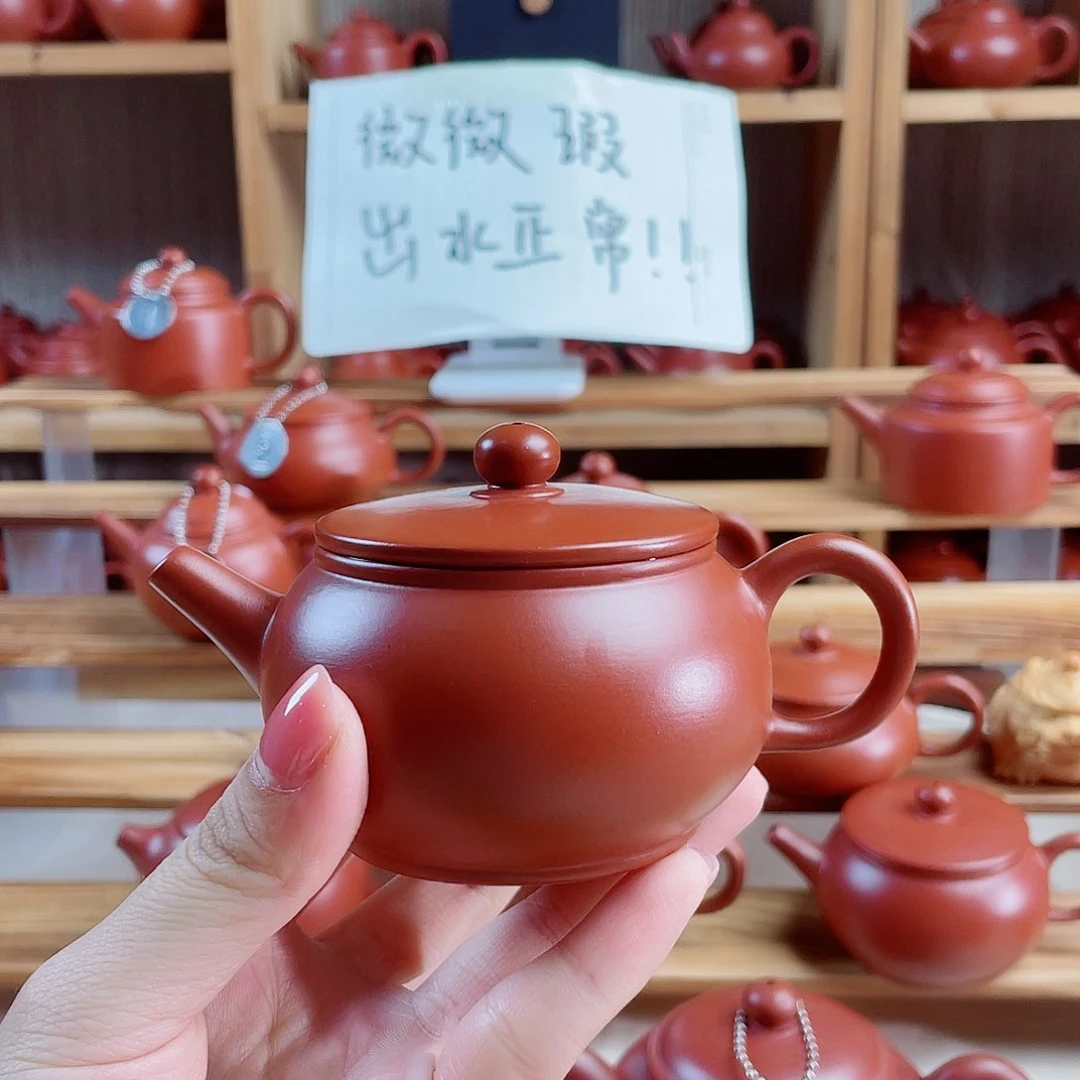 潮州朱泥壶古壶130毫升 壶底微瑕