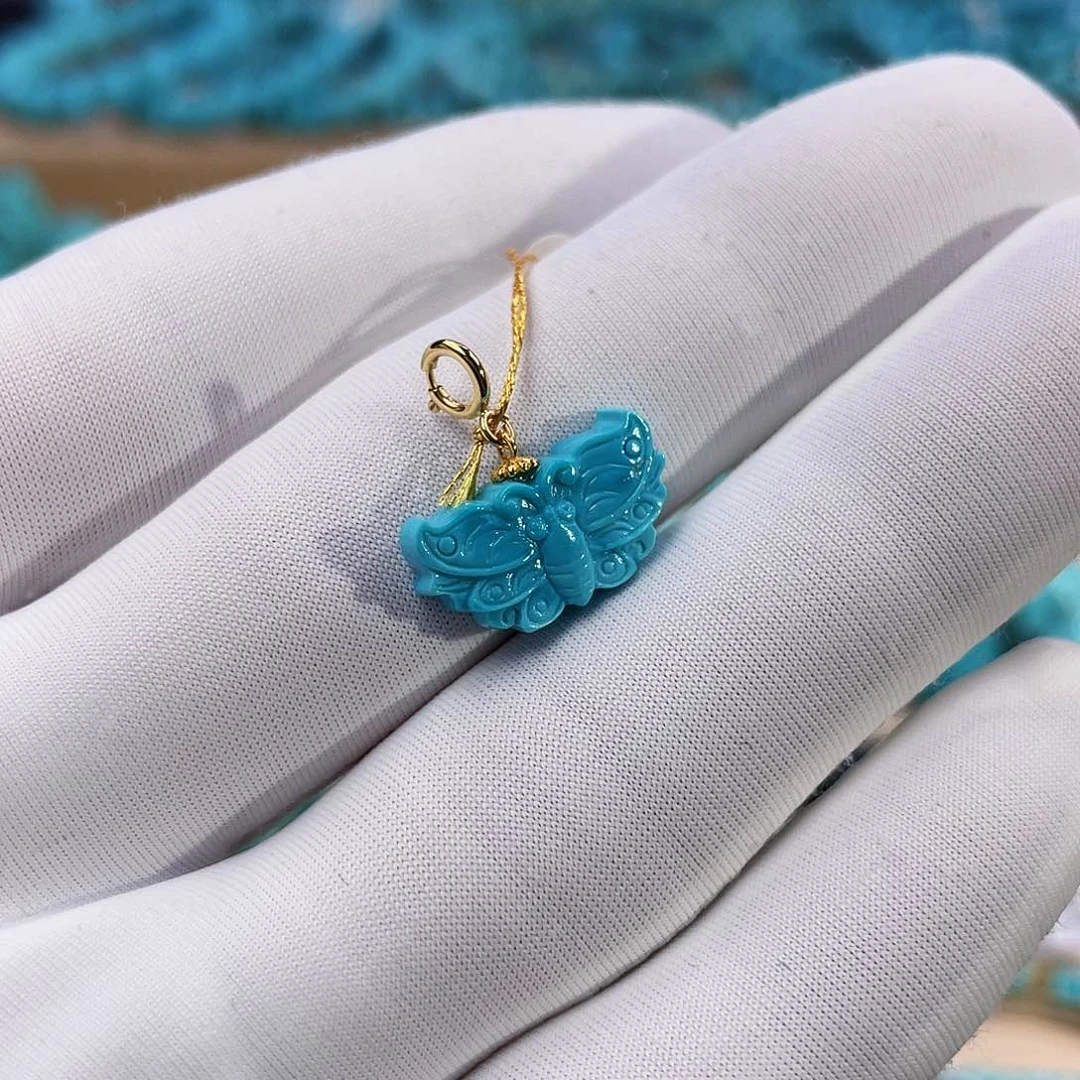 绿松石珠宝奇石18K金镶嵌