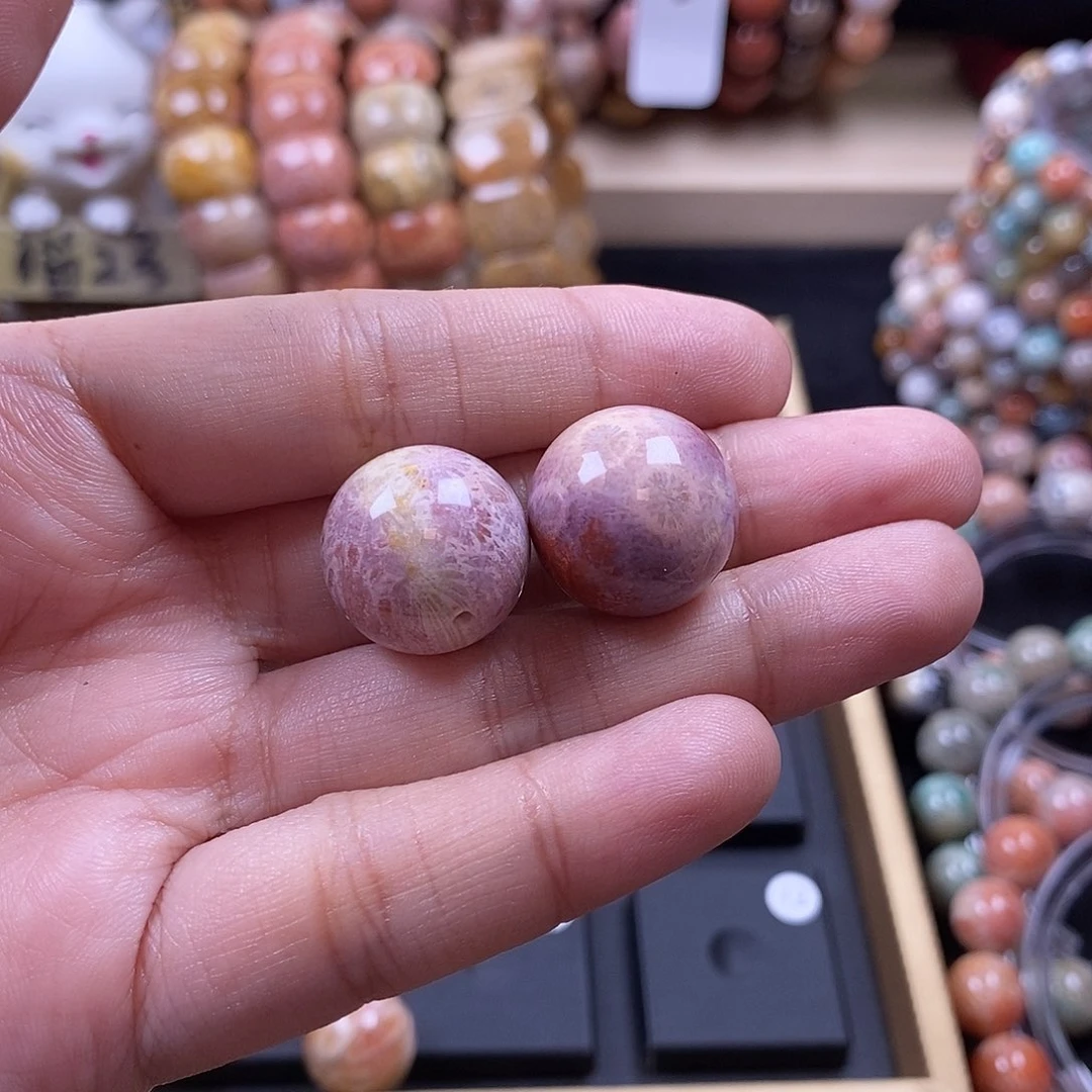 硅化珊瑚（珊瑚玉）单珠未镶嵌