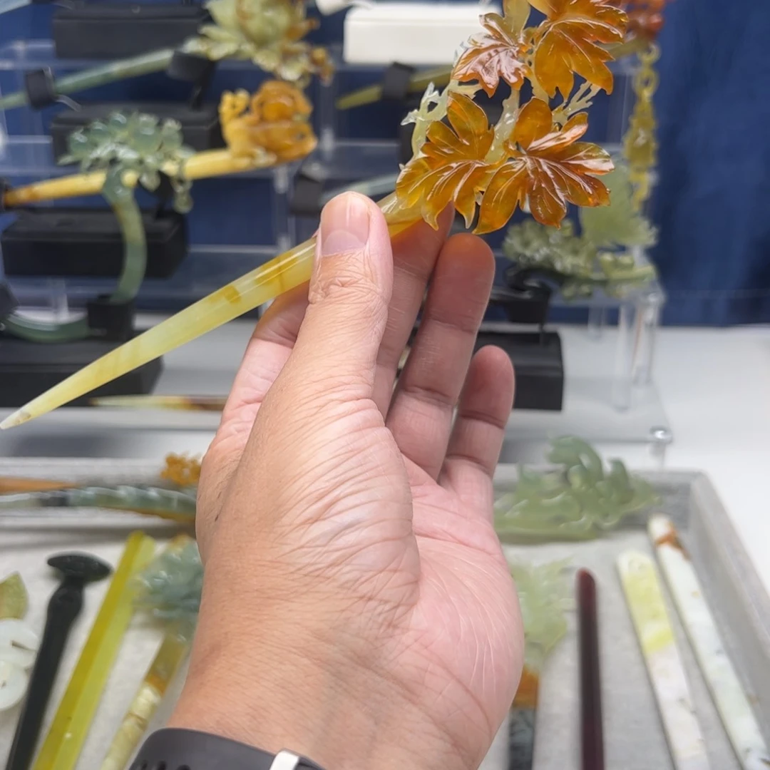 蛇纹石玉未镶嵌福利发簪