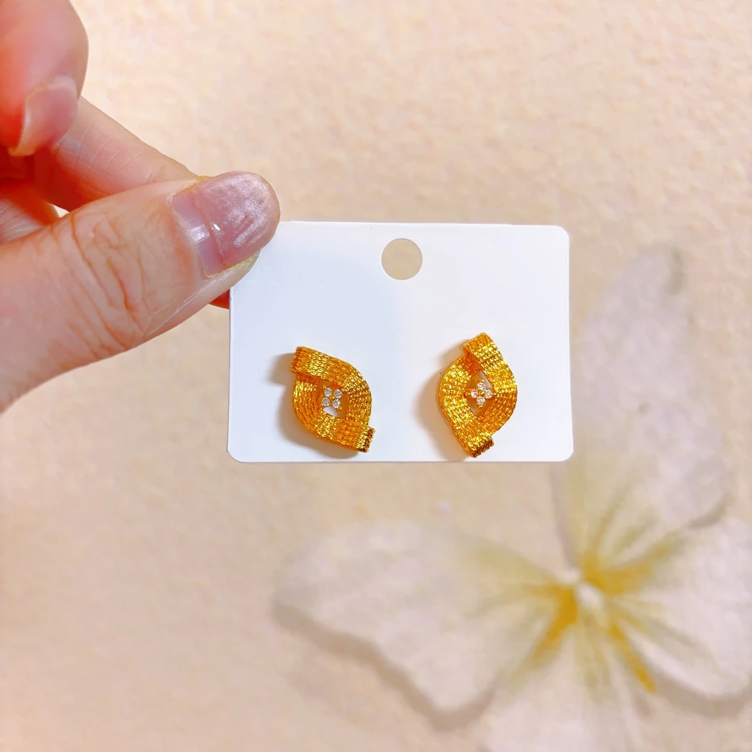 精美百搭经典拉丝耳钉40220