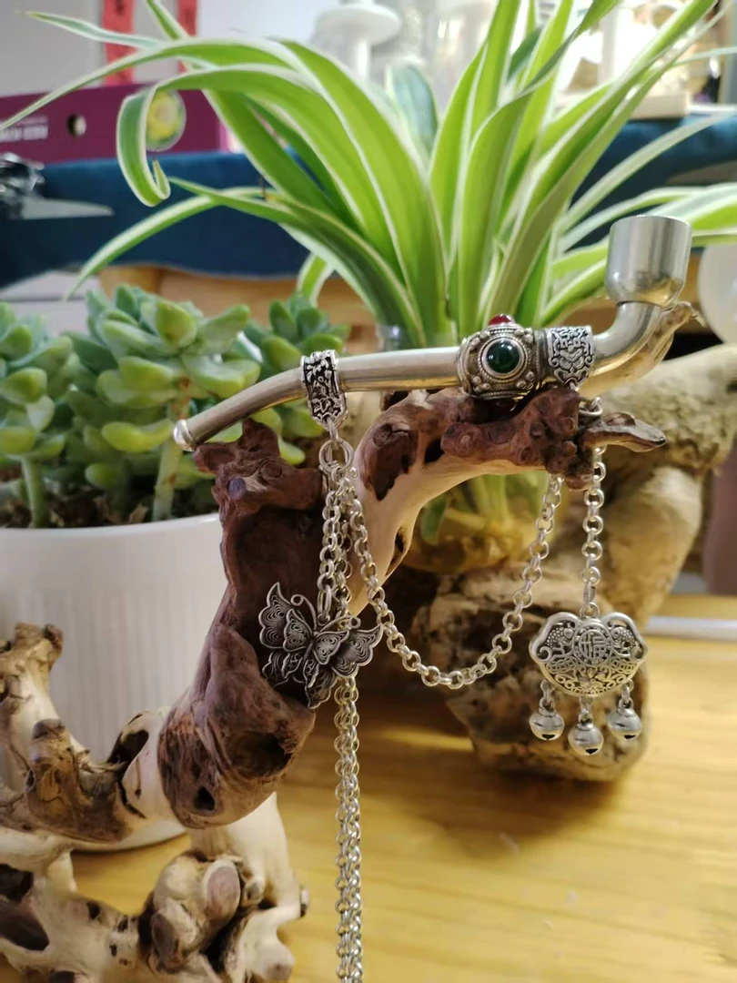 铜合金项链 个性定制复古手把件挂链