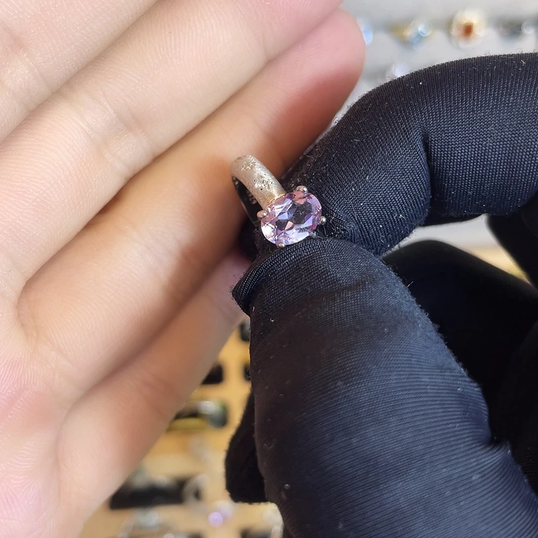 蓝宝石戒指银S925镶嵌黑篮12345