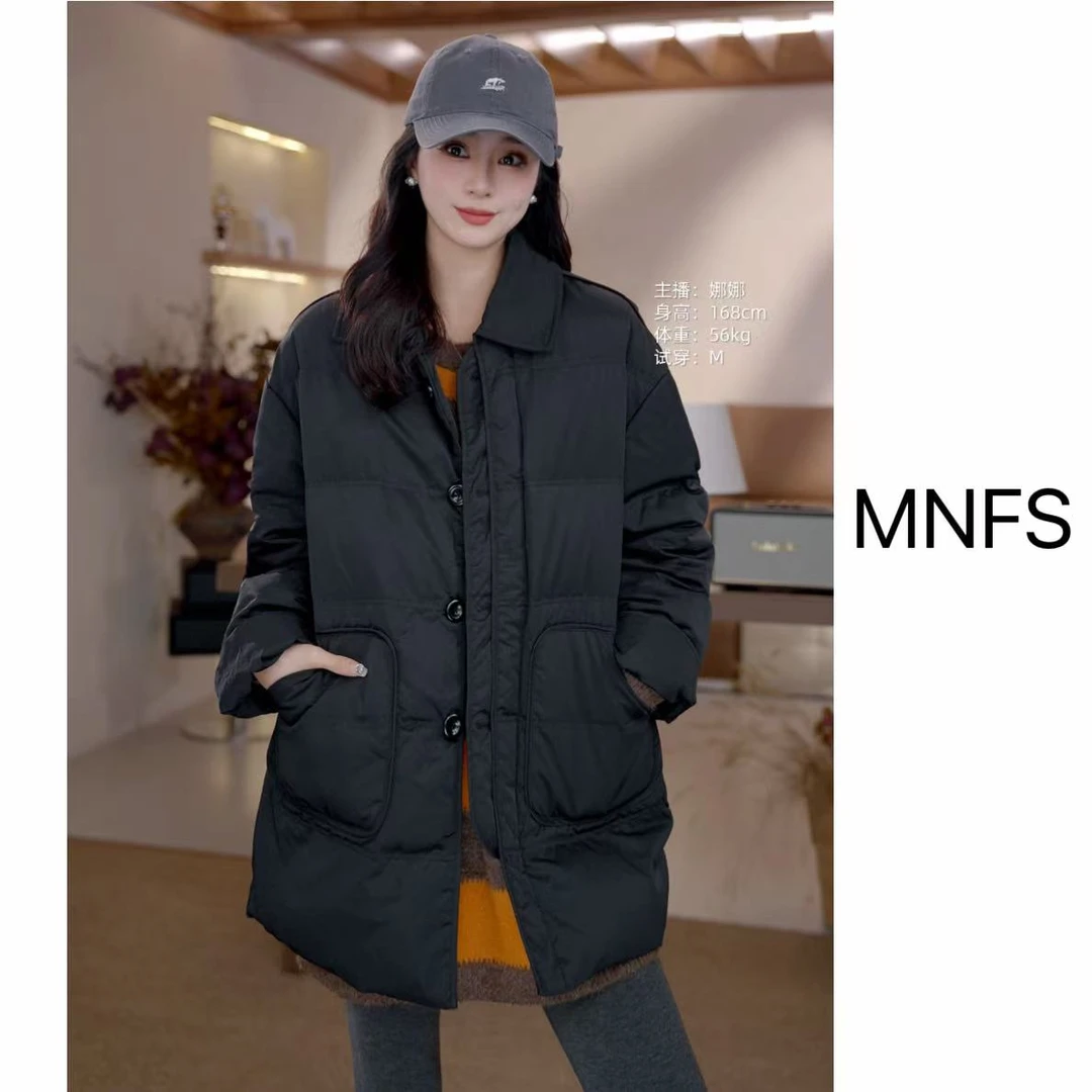 [麦霓定制]翻领时尚洋气单排扣棉服2660