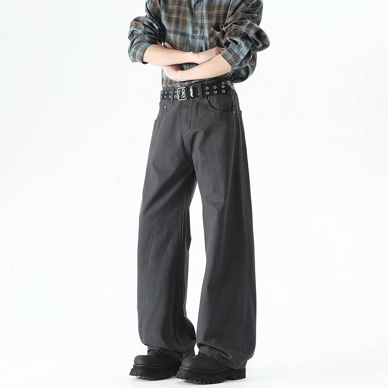 2025秋季美式复古cleanfit基础款休闲裤宽松直筒男女同款百搭长裤