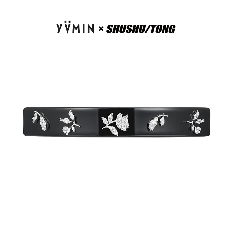 YVMIN/尤目xSHUSHUTONG锆石碎花弹簧夹